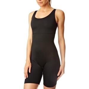 Spanx Hide & Sleek Slip Suit Shapewear Size 1X Black Bodysuit Slimming EUC Plus